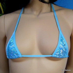 Maillot de bain femme personnalisé sur mesure. Micro top et micro string. TROPICAL, maillot de bain sur commande. image 6