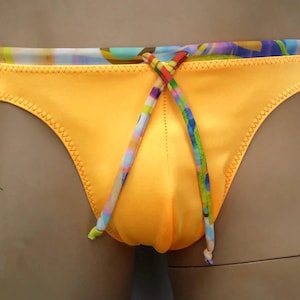 FABURO CORD - Custom mens thong Swimwear, made to measure with front cord. Custom colors, fabrics and size. Made to order