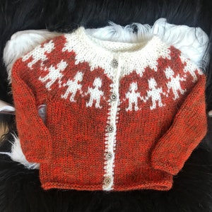 Ready to ship. For a 2 years old. Warm handknitted wool sweater. image 1