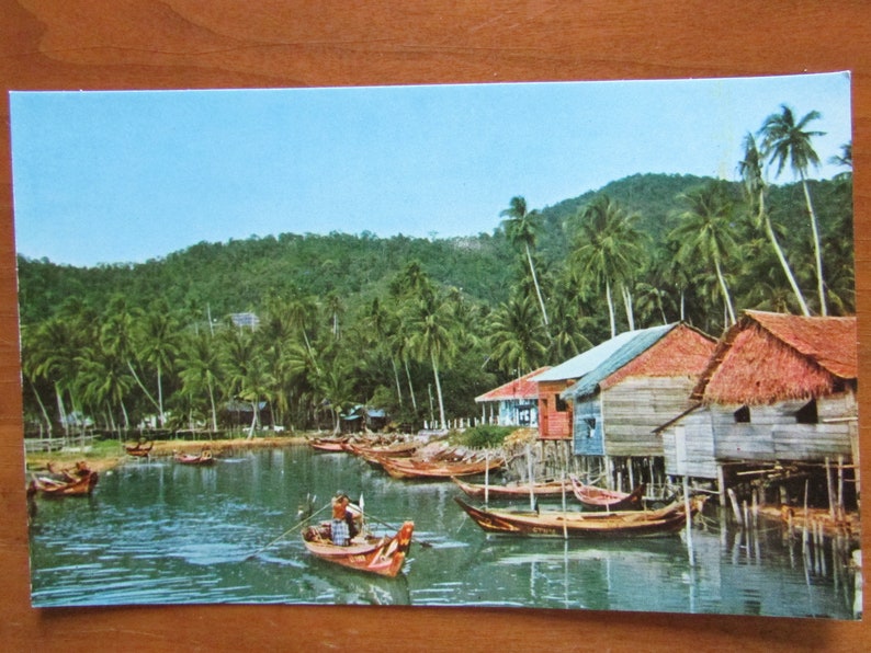 Riverine Kampong in Penang Indonesia Vintage Postcard | Etsy