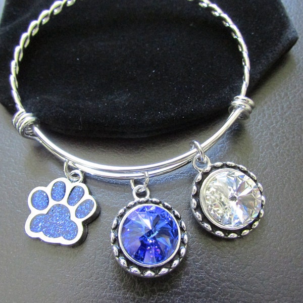 Villanova University Charm Bracelet Bangle / VU Wildcats / Jewelry / Graduation Gift / Crystals / Gift for Her / Mom / Class of 2024
