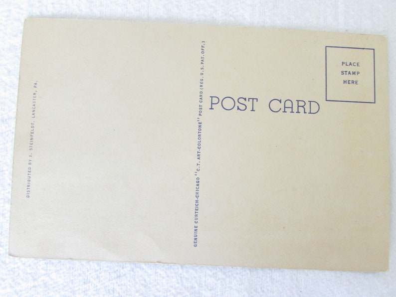 US Post Office Lancaster PA Vintage Postcard Linen