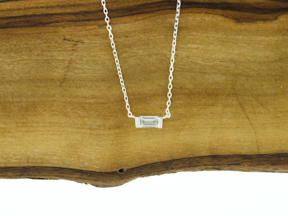 Cz baguette necklace clearance