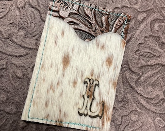 Custom Cowhide Phone Wallet Stick On Card Holder Leather Personalized