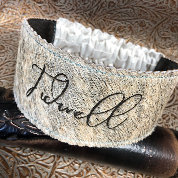 Brides Western Custom Cowhide Wedding Garter Leg  Personalized or Branded,Double layered leather