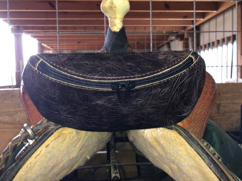 Leather Saddle Horn Bag Pouch Sack Horseback Riding Phone Etsy