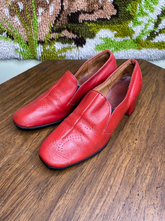 1940s Red Leather Heels - image 7