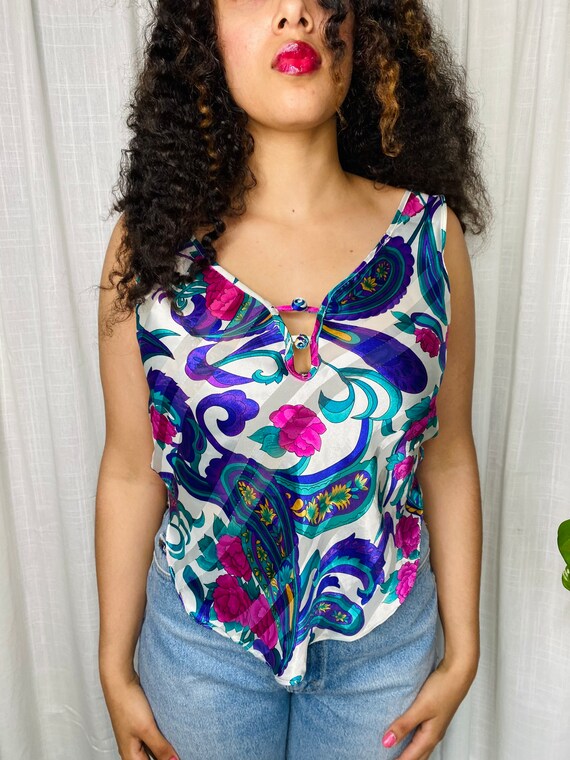 90s silk tank top - image 2