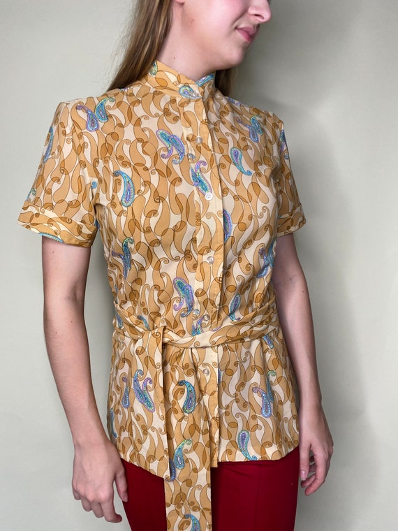 1970s Paisley Blouse - image 3