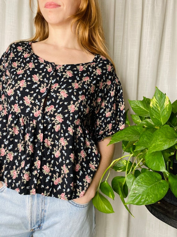 1990s floral blouse