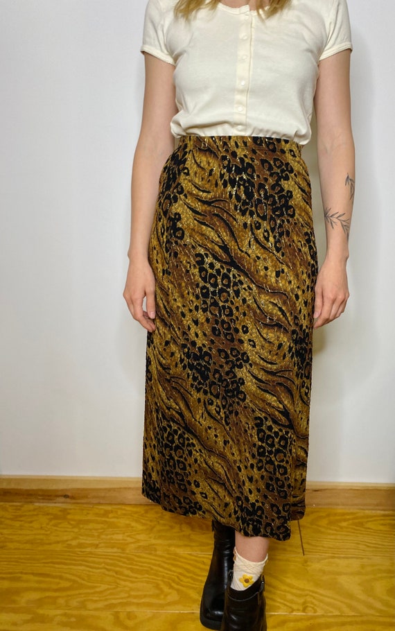 1990s Animal Print Skirt - image 2