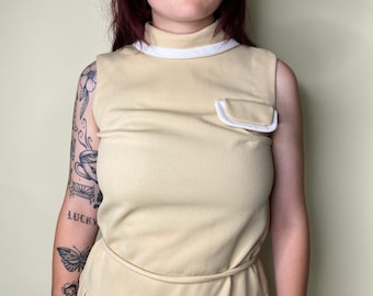 1960s Beige Dress