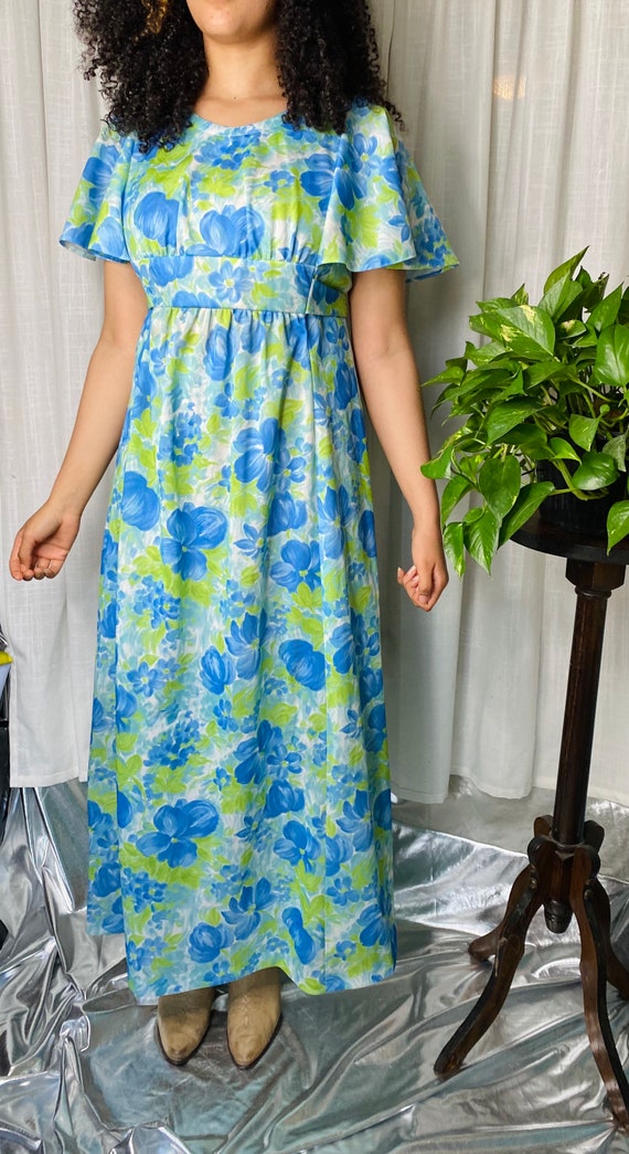 1970s floral maxi dress - image 5