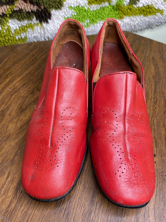 1940s Red Leather Heels - image 2