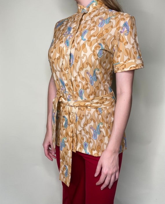 1970s Paisley Blouse - image 7
