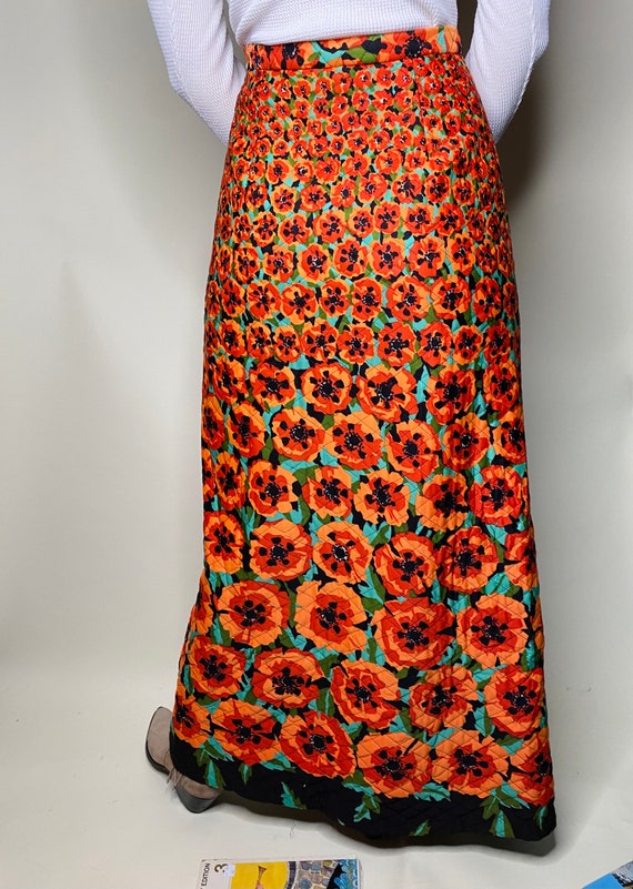 1970s Quilted Maxi Skirt - image 8