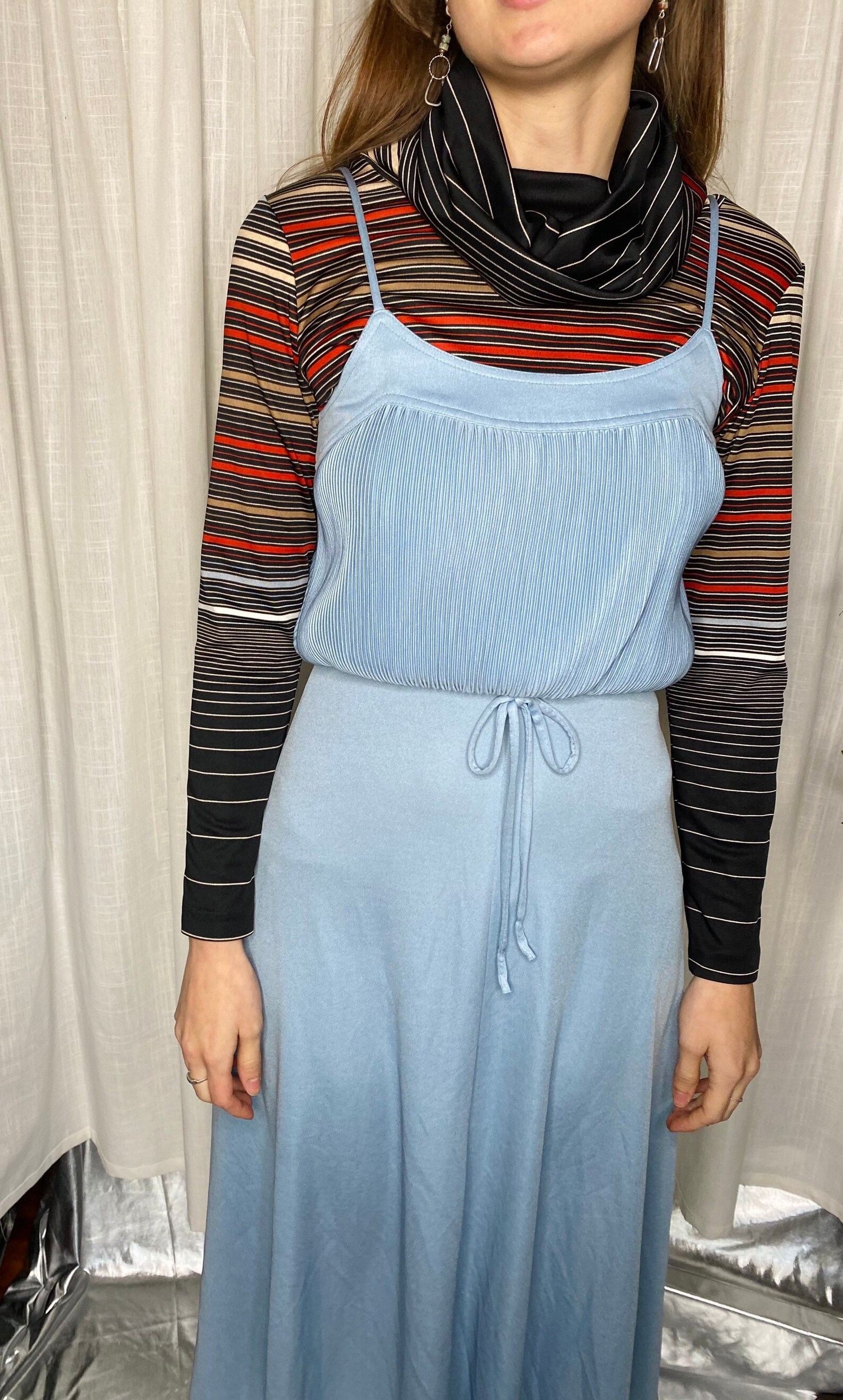 1970s Dusty Blue Dress Etsy
