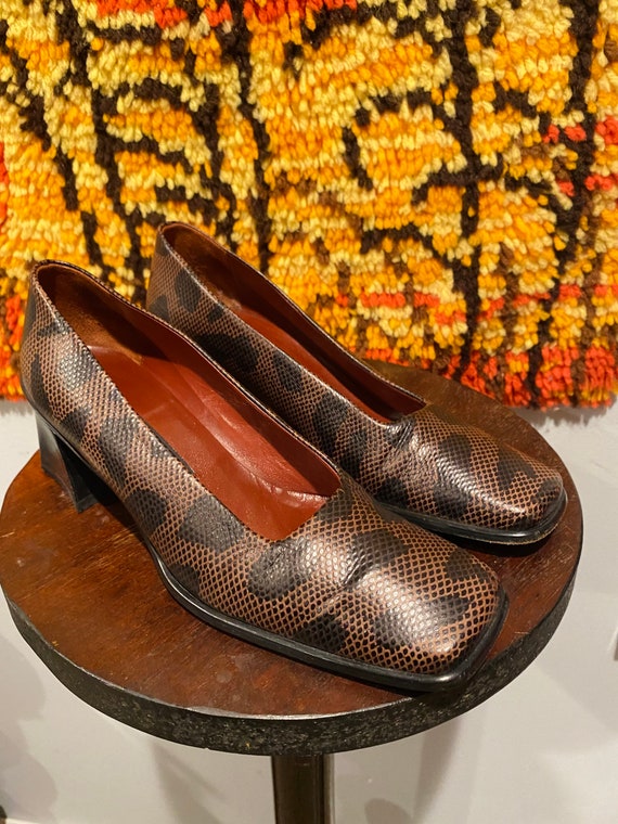 1990s Cow Print Block Heel Pumps - image 6