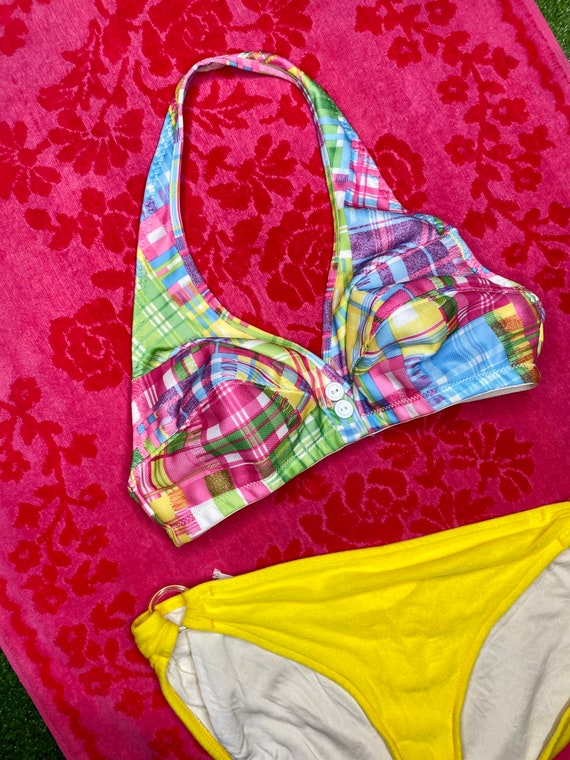 1960s Plaid Bikini Top - image 4