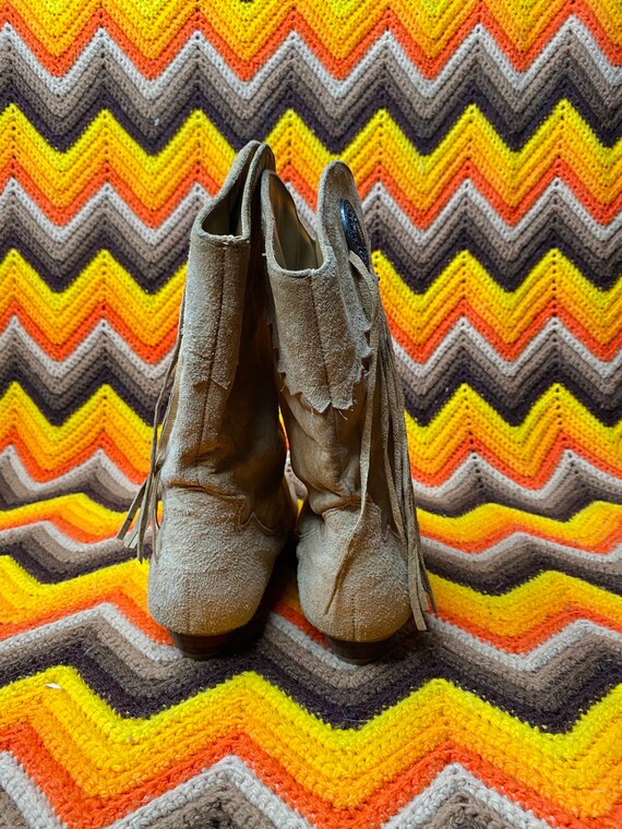 1980s Suede Fringe Boots - image 2