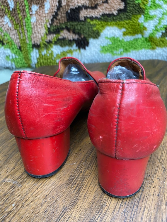 1940s Red Leather Heels - image 4