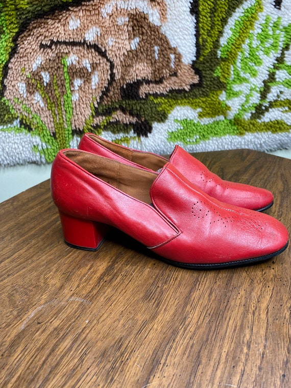 1940s Red Leather Heels - image 6