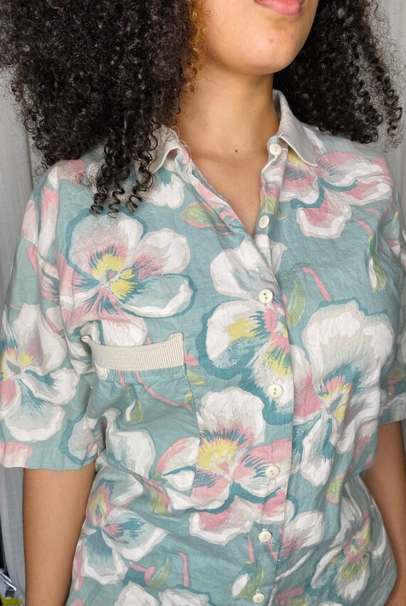 1980s Pastel Hawaiian Shirt - image 7