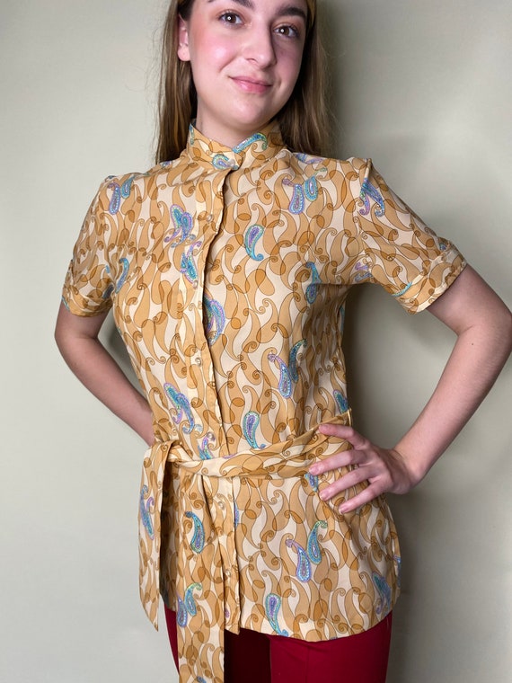 1970s Paisley Blouse - image 2