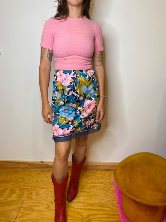 Vintage Flowers Slip Skirt