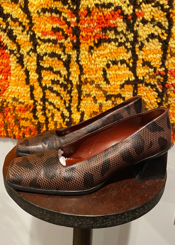 1990s Cow Print Block Heel Pumps - image 3
