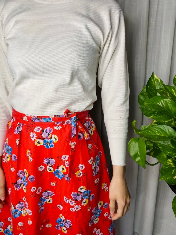 1970s floral wrap skirt