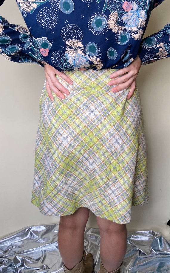 1960s Plaid Mini Skirt