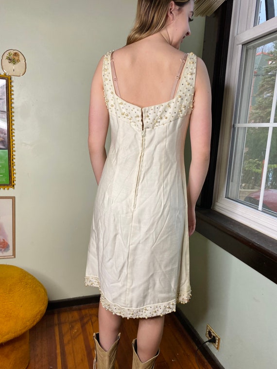 1960s Ivory Cocktail Dress - image 10