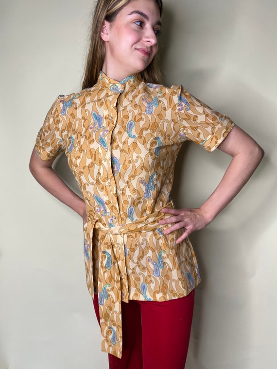 1970s Paisley Blouse - image 5