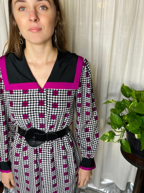 1980s Houndstooth Dress