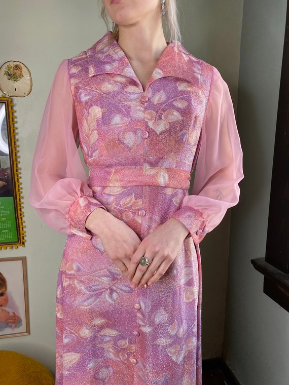 1960s/1970s Pink Maxi Dress - image 2