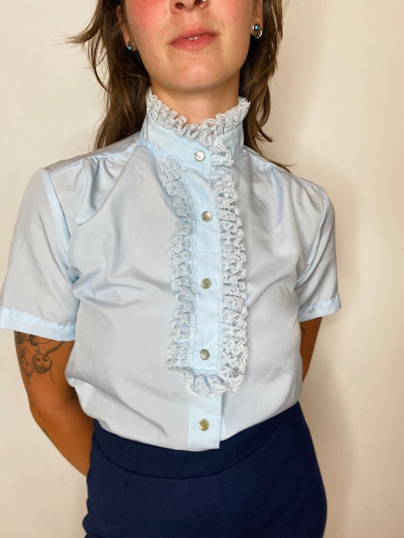 1970s Ruffle Blouse - image 7