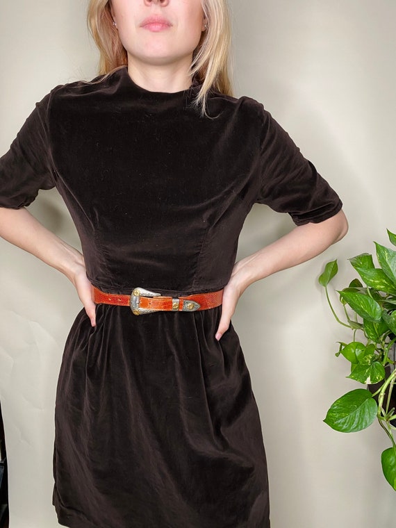 1950s/1960s Brown Velvet Dress