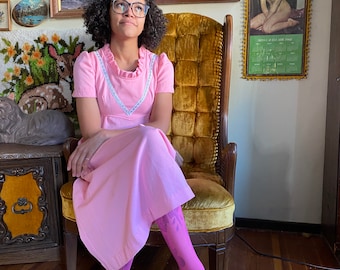 1970s pink dress