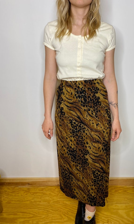 1990s Animal Print Skirt - image 4