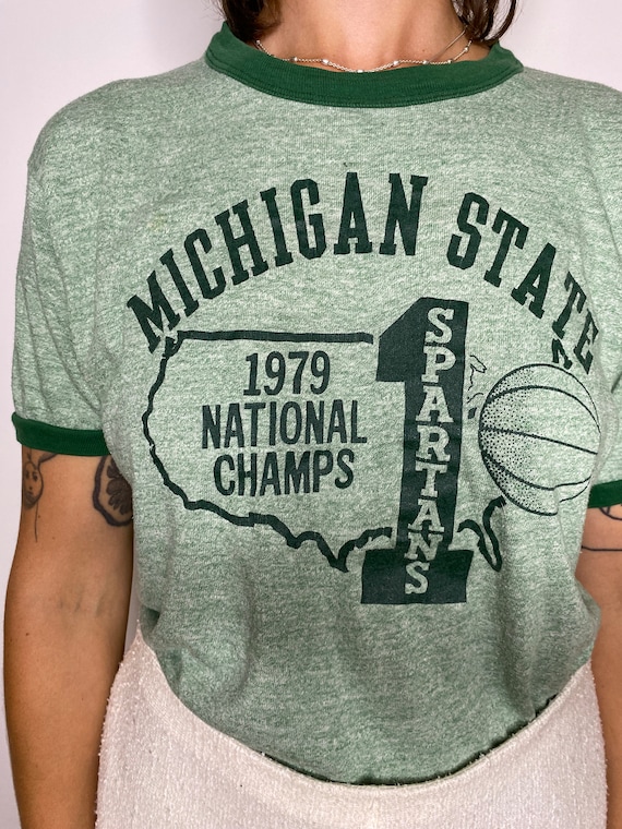 Vintage MSU Ringer Tee - image 6