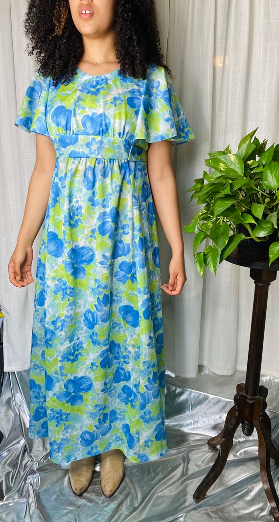 1970s floral maxi dress - image 9