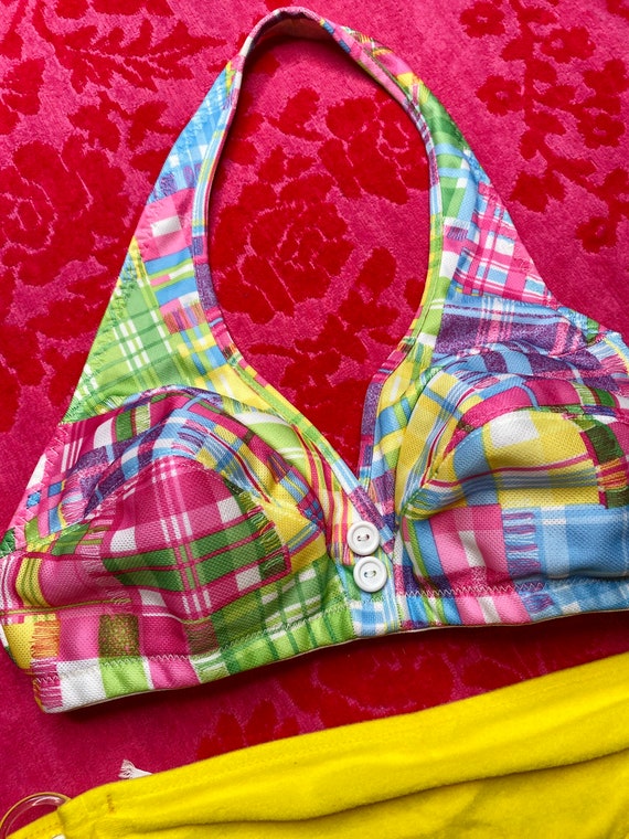 1960s Plaid Bikini Top - image 3