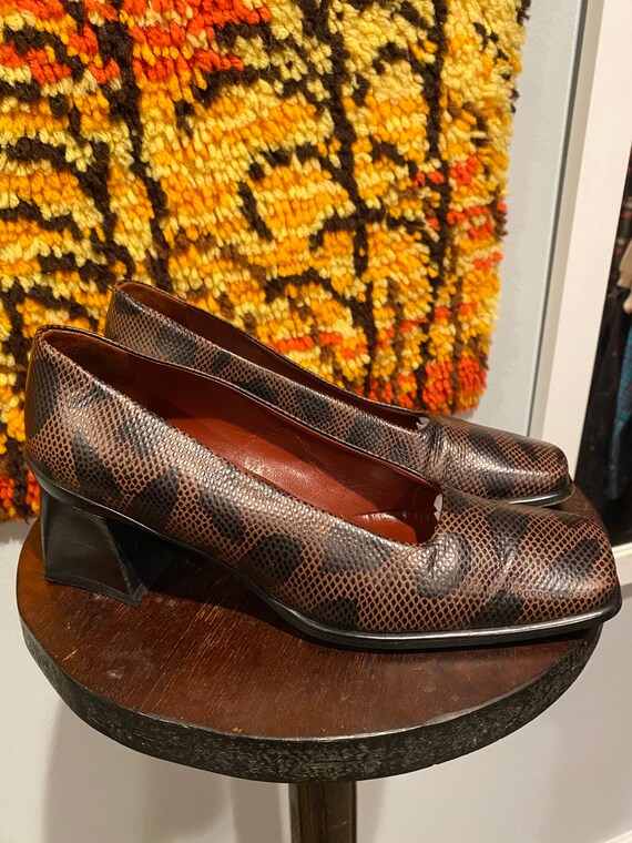 1990s Cow Print Block Heel Pumps - image 2