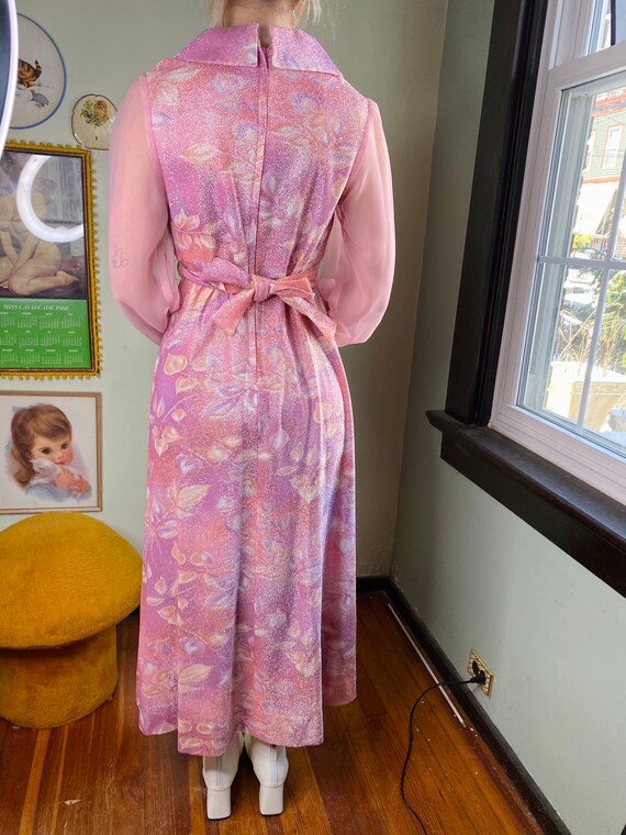 1960s/1970s Pink Maxi Dress - image 4