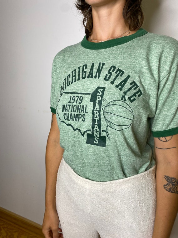 Vintage MSU Ringer Tee - image 3