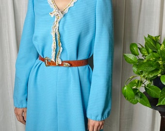 1970s Baby Blue Dress