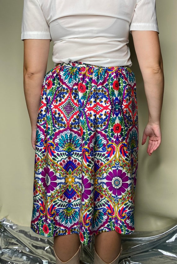 1960s Floral Skirt - image 5