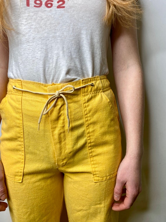 1970s linen flared Trousers