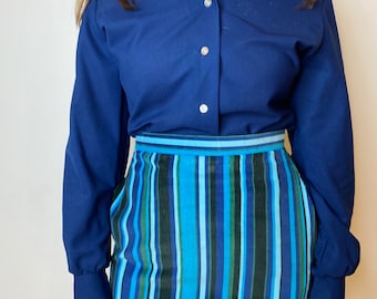 Blue Striped Skirt - Etsy